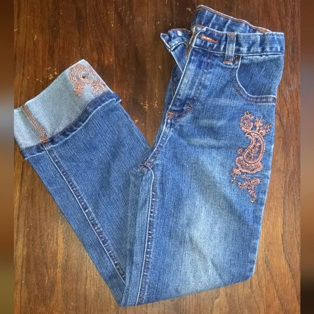 Faded Glory Girls 7 Embroidered BootCut jean